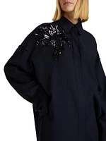 Embellished Wool Button-Up Shirt