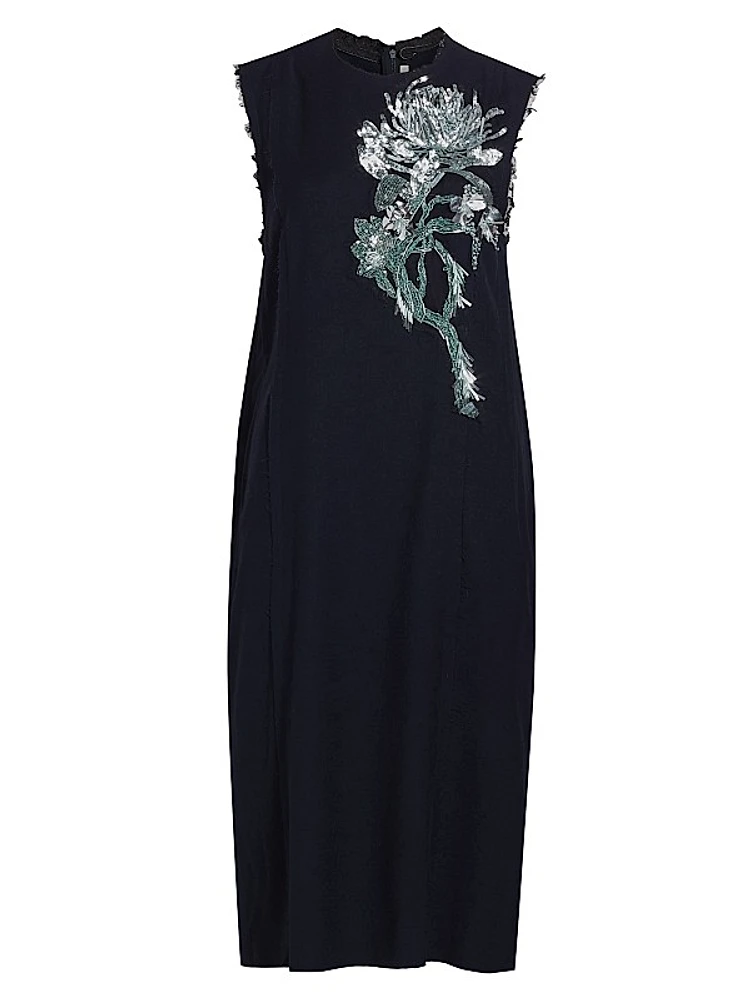 Floral Embellished Shift Dress