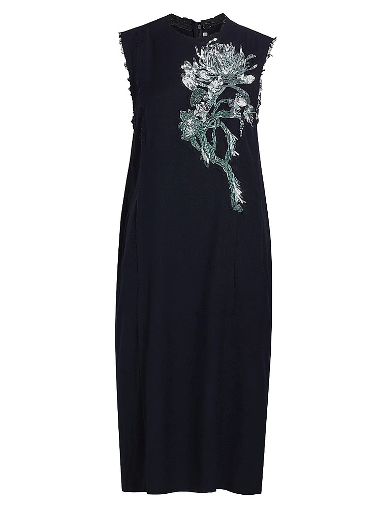 Floral Embellished Shift Dress