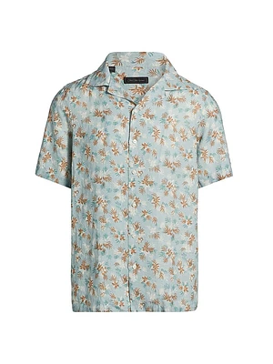 COLLECTION Floral Linen Camp Shirt