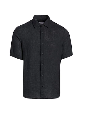 Linen Button-Front Shirt