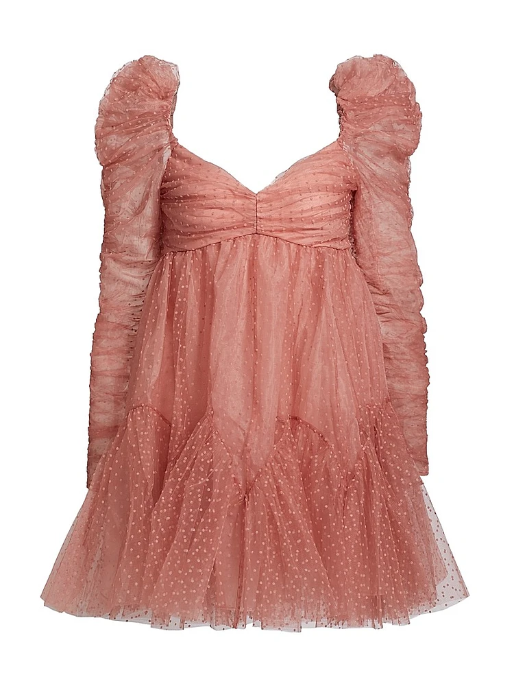 Ruched Tulle Minidress