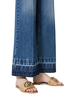 VLogo Signature Metallic Leather Slide Sandals