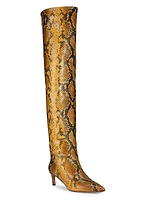 Carolina Snake-Embossed Leather Boots