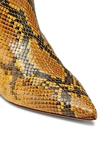 Carolina Snake-Embossed Leather Boots