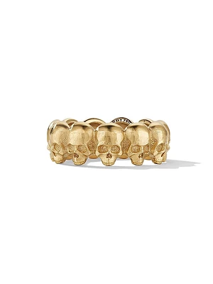 Memento Mori Skull Band Ring 18K Yellow Gold, 8.5MM
