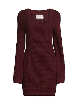Carmen Waffle-Knit Minidress