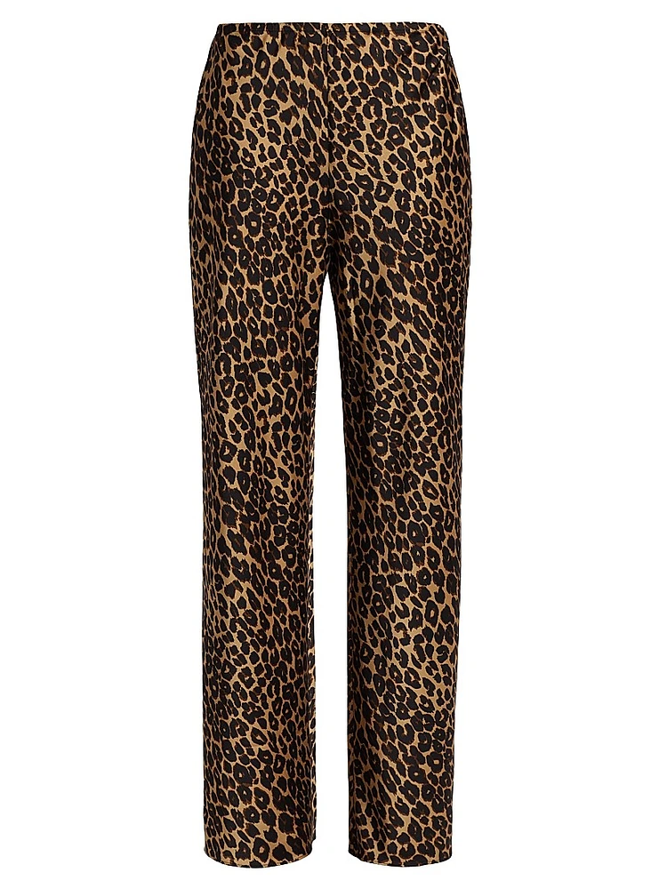 Gale Satin Mid-Rise Bias Pants