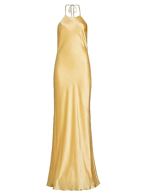 Jeany Silk Halter Gown