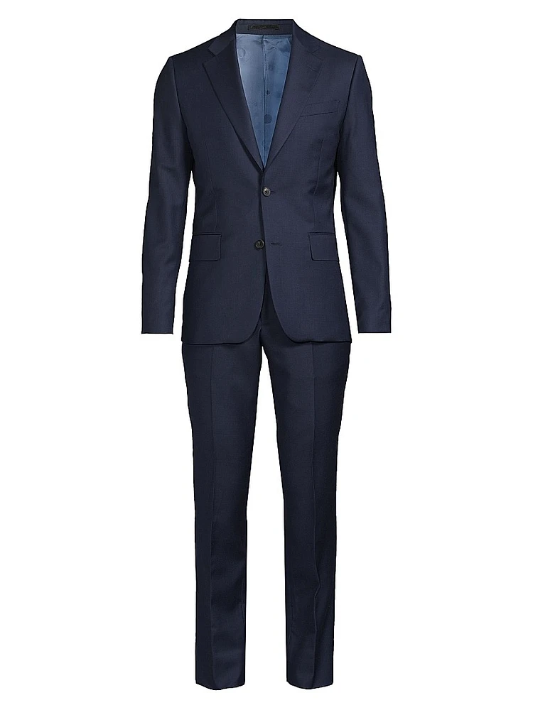Tailored-Fit Two-Button Wool Suit