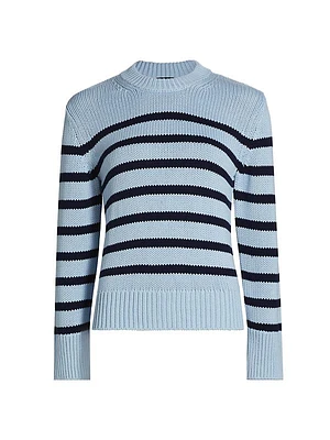 Alise Striped Cotton Crewneck Sweater