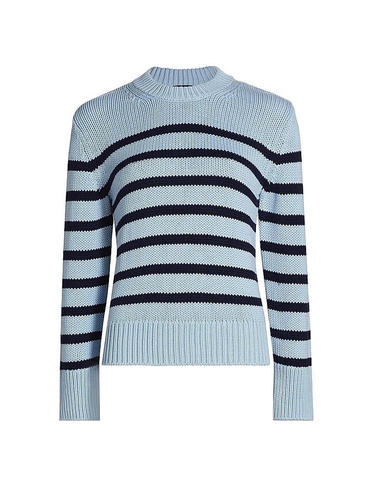 Alise Striped Cotton Crewneck Sweater