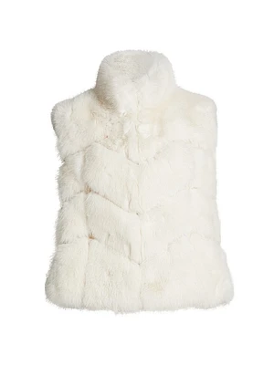 Rosario Chevron Faux-Fur Vest