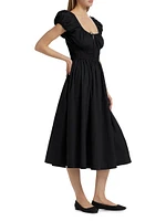 Quinn Cotton Shirred Midi-Dress
