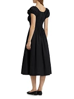 Quinn Cotton Shirred Midi-Dress