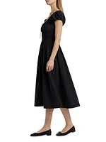 Quinn Cotton Shirred Midi-Dress