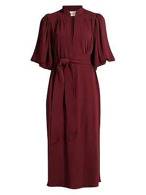 Dani Tie-Waist Short-Sleeve Shirtdress