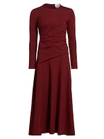 Daphna Ruched Jersey Maxi-Dress