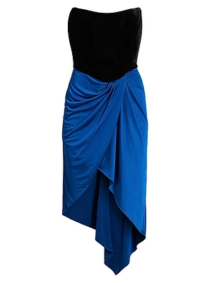 Celine Two-Tone Draped Dress