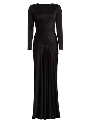 Thea Satin Ruched Gown