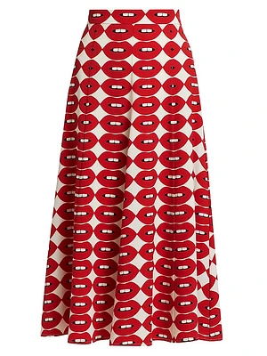 French Kissing The USA Tulip Midi-Skirt
