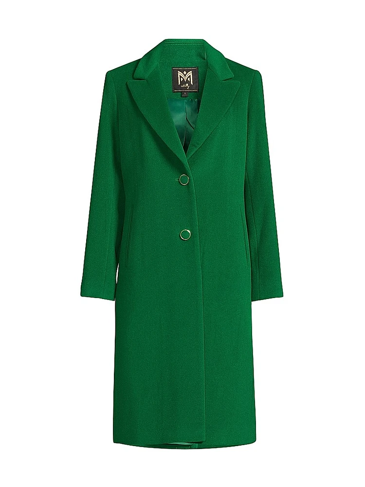 Wool-Blend Single-Breasted Coat