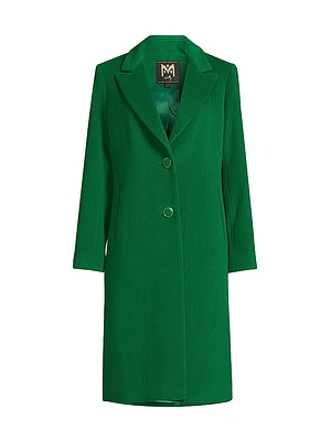 Wool-Blend Single-Breasted Coat