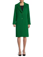 Wool-Blend Single-Breasted Coat