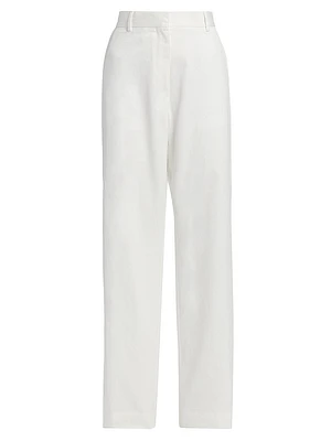 Paxy Cotton Straight-Leg Pants
