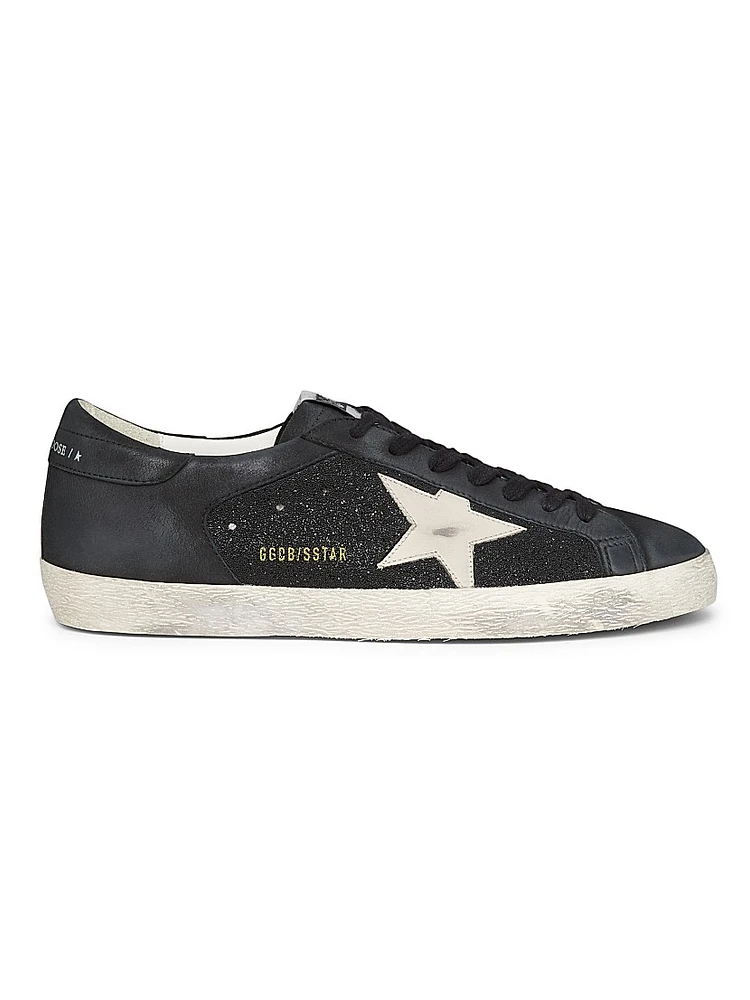 Super Star Crystal-Embellished Leather Sneakers