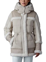 Lilibeth Mixed-Media Shearling Down Parka