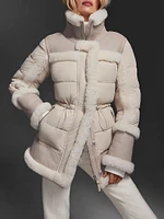 Lilibeth Mixed-Media Shearling Down Parka