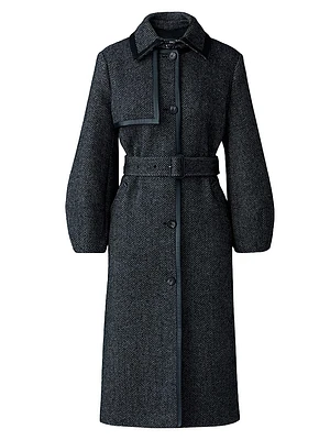 Wool-Blend Belted Trench Coat