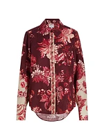 Aafa Floral Linen & Cotton Long-Sleeve Shirt