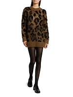 Leopard Pattern Wool-Blend Sweater