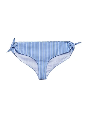 Striped Poplin Bikini Bottom