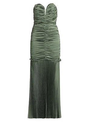 Parlour Pleated Strapless Gown