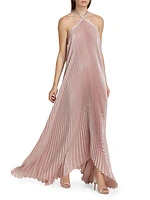 Deesse Pleated Halter Maxi Dress