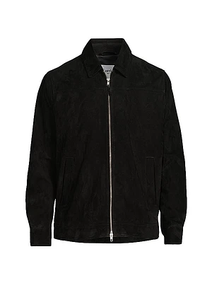 Suede Zip-Front Jacket