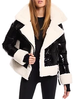 Bianca Sherpa-Trimmed Down Puffer Jacket