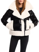 Bianca Sherpa-Trimmed Down Puffer Jacket