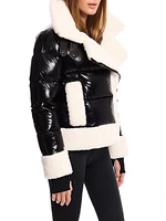 Bianca Sherpa-Trimmed Down Puffer Jacket