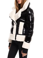 Bianca Sherpa-Trimmed Down Puffer Jacket