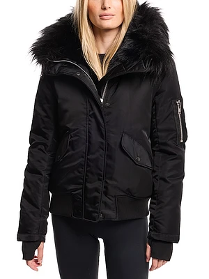 Sloane Faux-Fur-Trimmed Down Coat