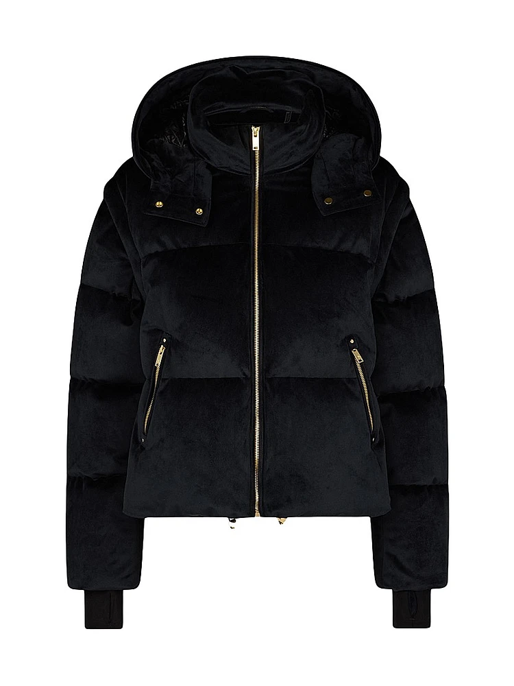 Misti Gold Velour Down Puffer Jacket