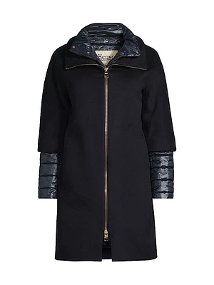 Wool Quilted Cocoon Coat