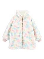 Baby Girl's, Little Girl's & Oscar Faux Fur Tulle-Trim Jacket