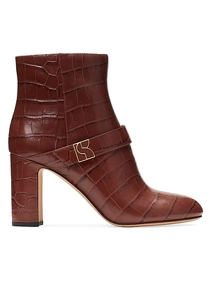 Casual Dakota Croc-Embossed Leather Booties