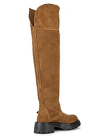 Emerson 50MM Buckle-Accented Suede Tall Boots
