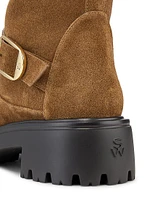 Emerson 50MM Buckle-Accented Suede Tall Boots